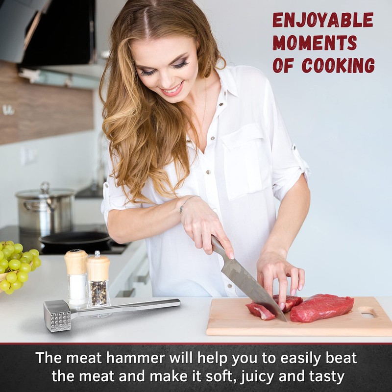 Meat Tenderizer 1 pcs Aluminium Mallet Dual-Sided - Tenderizer Tool