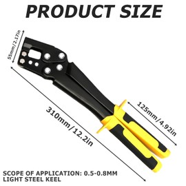 Crimping Pliers for Steel Bolts Drywall Pliers: HOMURY Crimper Pliers Hand Keel Metal Punch Lock Drywall Tool for Building in Homes, Offices, Warehouses