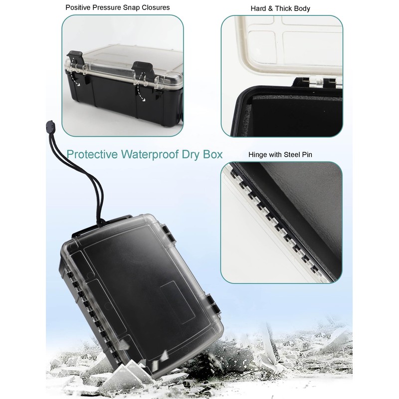 Avlcoaky Waterproof Box Dry Box Waterproof Containers Watertight Storage Box