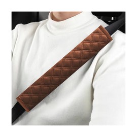 Yourkar Car Seat Belt Cover, Vehicle Seat Belt Pads Cover for A More Comfortable Driving, Safety Seatbelt Shoulder Strap Covers Protect Your Neck & Shoulder, Car Accessories (Brown, 25.5")
