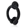 XFORT Smithy's Range Black Antique Ring Door Knocker, Traditional Black