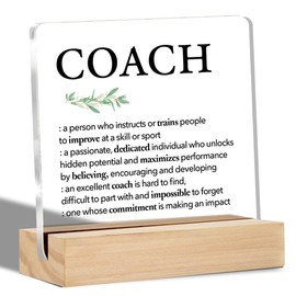 Thank You Coach Gifts Coach Definition Clear Desk Decorative Sign Appreciation Gift Acrylic Sign with Stand Table Plaque Keepsake Office Decor