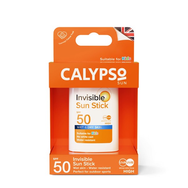 Calypso Invisible Sun Stick, SPF50 Sun Protection for Wet and