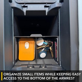 TWRAPS Slidable Armrest Organizer for Rivian R1T & Rivian R1S (Yellow), Moving Tray Storage Box, Made for the Center Console Area Under the Armrest, Accessory for Rivian Gen1 2021-2024 & Gen2 2025+