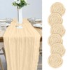 AUAUY Cheesecloth Table Runner, Pack of 6 Beige Cheesecloth Table