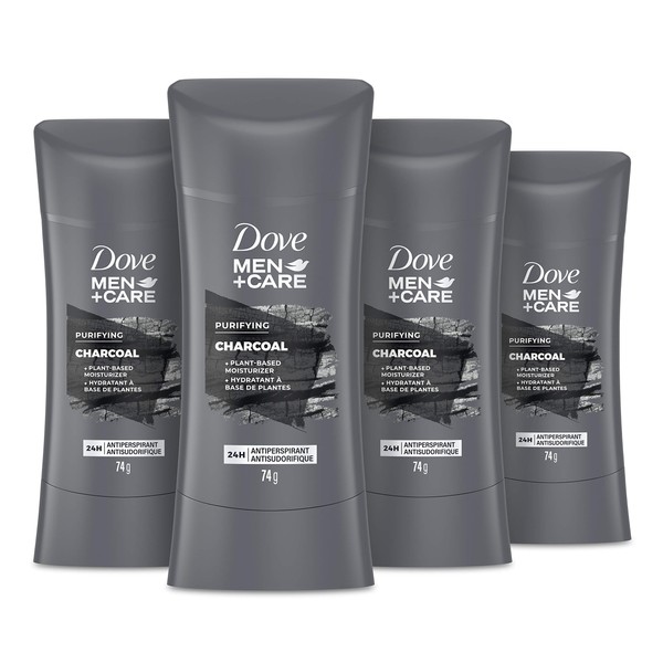 DOVE MEN + CARE Antiperspirant Deodorant Charcoal Natural Inspired Deodorant for Men, 2.6 Ounce (Pack of 4)