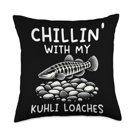 Kuhli Loach Fish Lover Freshwater Aquarium Fish Throw Pillow
