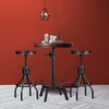 Industrial Bar Table-33.5-39.4 Inch Tall-Adjustable Bar Height Pub Table-23.7 Inch