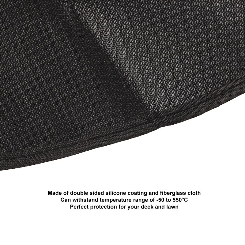 Under Grill Mat Fireproof Waterproof Double Sided Portable Round Barbecue