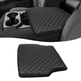 KBH Car Center Console Armrest Cover for Dodge Ram 1500 2019-2024 New Model, Jump Seat, Vinyl Leather Trim, Middle Console Protector, Anti-Scratch, Black