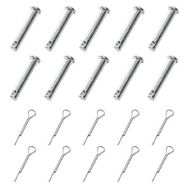Pocoxll 10 Pcs Steel Clevis Pins, Single Hole Flat Head Pins for Machinery, Furniture and DIY Projects(6x35mm)