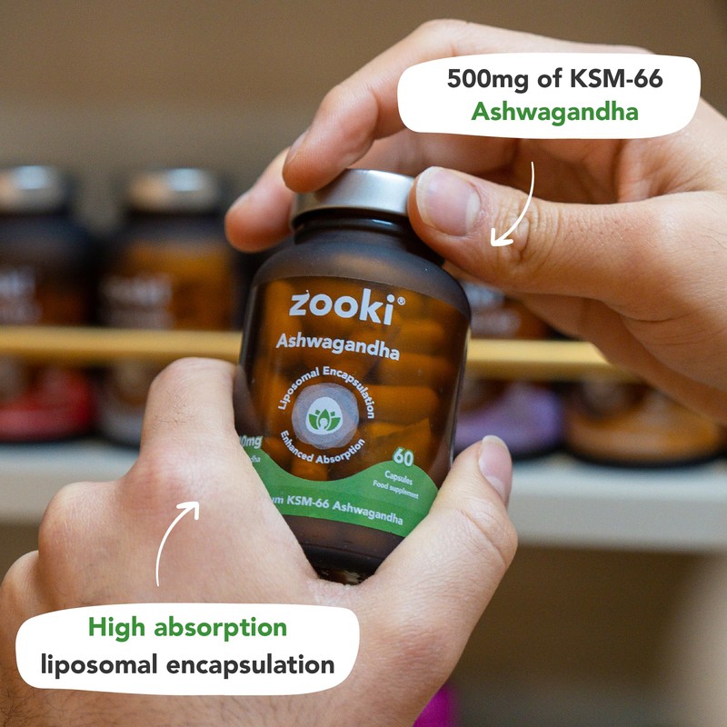 Zooki Zooki High Strength Liposomal Ashwagandha Capsules 500mg KSM-66 |