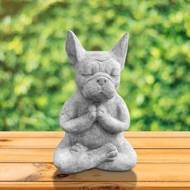 YWHWXB Meditating French Bulldog Garden Statue Zen Yoga Dog Buddha Statue Decorative Collectible Home Garden Decoration