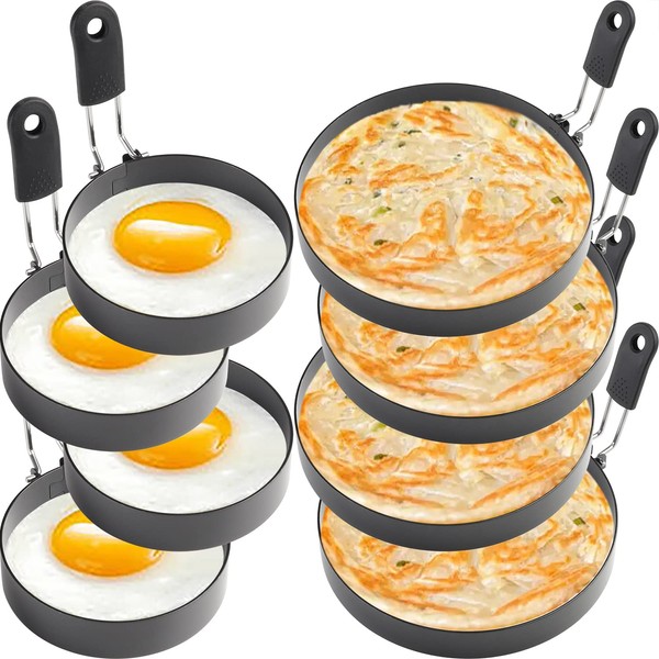 Egg Rings 4 Pcs Large 6" Pancake Mold And 4