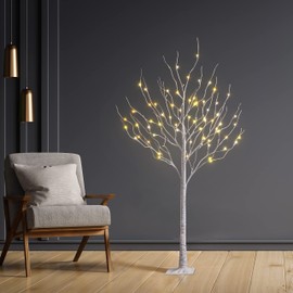 LIGHTSHARE Lighted Tree 6FT 72 LED Lighted Birch Tree for Decoration Inside and Outside, Home Patio Wedding Festival Christmas Decor, Warm White
