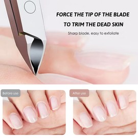 Professional Cuticle Nippers, Cuticle Remover, Cuticle Scissors, Stainless Steel Cuticle Scissors, Sharp Cut, Fine for Removing Excess Cracked Skin on Fingers and Toes, Pink Colour Gradient