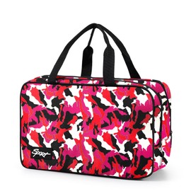 SUTMDO Wash Bags for Boys & Girls,Lightweight Carry-On Size,Toiletry Bag for Traveling,Small Tote Bags,Sport Toiletry Bag, (051hong)
