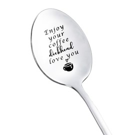 Enjoy Your Coffee Dickhead Love You Spoon Gifts for Boyfriend Girlfriend Christmas Birthday Gifts for Husband Wife Coffee Lover Gifts for Him Her Valentine's Day Coffee Gift