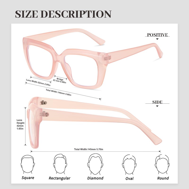 YMRFW Square Blue Light Blocking Glasses for Women Men Retro
