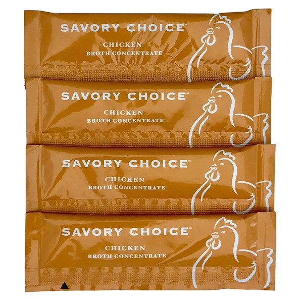 Savory Choice Reduced Sodium Chicken Broth Concentrate, 50 Stick Packs (9.6g Each)