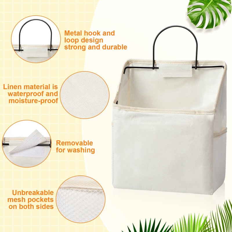Chumia 6 Pack Wall Hanging Storage Basket Bathroom Closet Hanging
