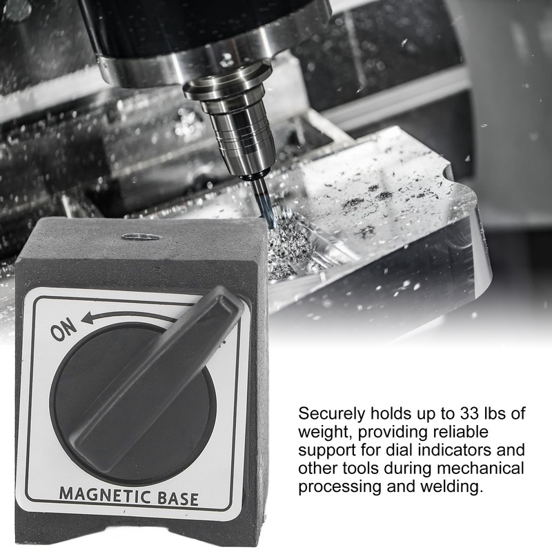 Magnetic Base Holder High Hardness 33lb M5 Threaded Dial V