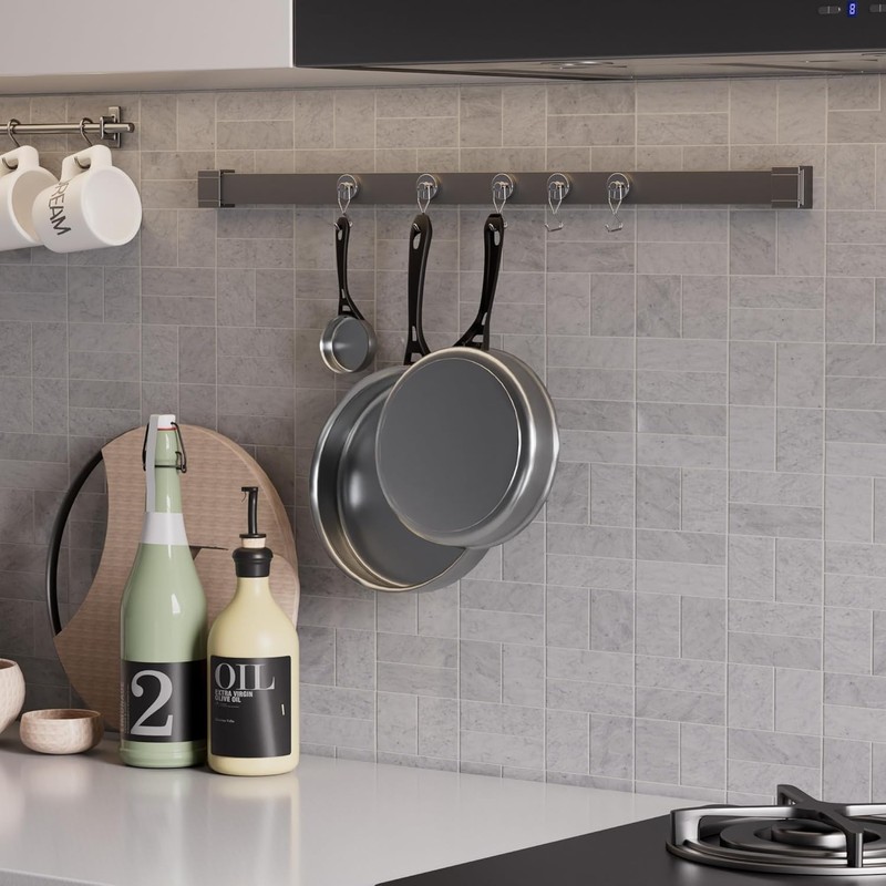 Homion Magnetic Hooks, Stainless Steel, Rust Free, Includes Magnets, Vertical