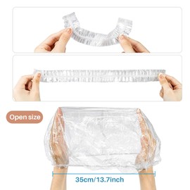 MAQIHAN 135 Disposable Shower Caps Large - Thickened Clear Plastic Hair Cap