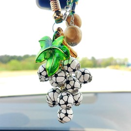 Simulation Grape String Rear View Mirror Accessories, Colorful Hanging Ornament for Car Mirror, Pretty Scent Car Accessories for Women Interior