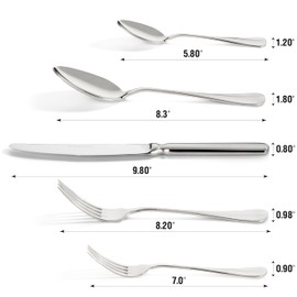 dokaworld Stainless Steel Flatware - Silverware Set for 8-40 Piece Cutlery Set - 18/10 Flatware Set - Silverwear Set - Dinnerware Stainless Steel Flatware Set - Spoons and Forks Set Stainless Steel