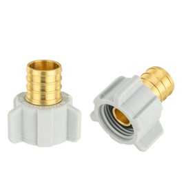 (Pack of 2) EFIELD Pex 3/4" Pex x 1/2" Female NPT Swivel Adapter Barb Crimp Brass Pex Fittings, ASTM F1807 (2),(PEX1807305)