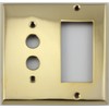 Unlacquered Polished Brass 2 Gang Combination Switch Plate - 1