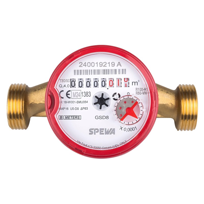 SPEWA Water Meter, Hot Water, Calibrated 2025, QN 2.5, BL