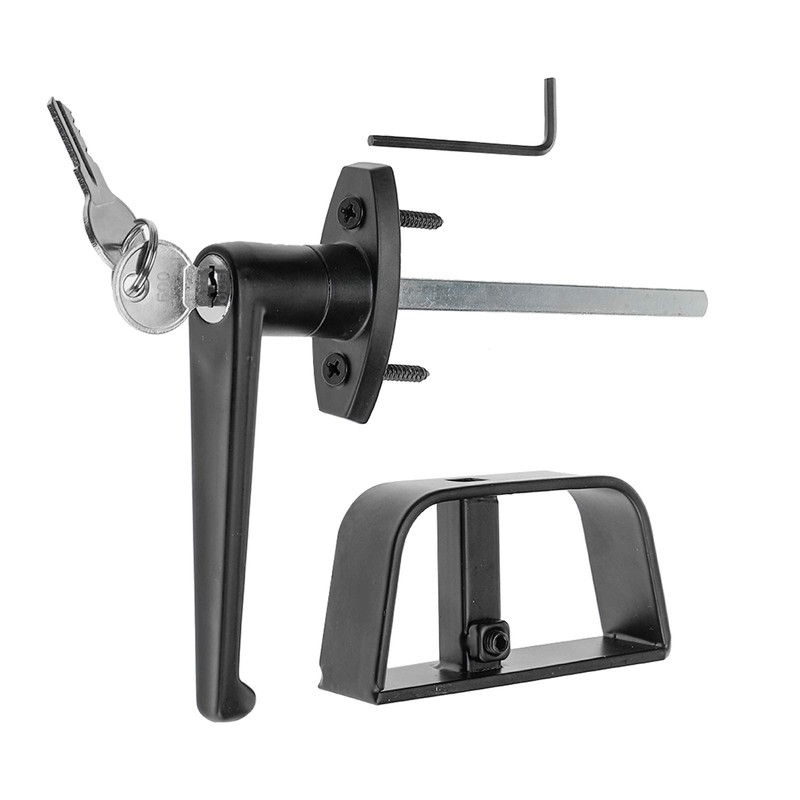 Shed Door Latch L-Handle Lock Kit with 2 Keys, 4-1/2"