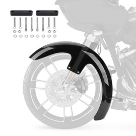 21 Inch Wrap Front Fender For Harley Touring Electra Glide FLHT, Road Glide FLTR, Road King FLHR, Street Glide FLHX Motorcycle Mudguard Painted Black ABS Plastics