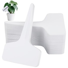 Zyluniy 200 Stück Pflanzenschilder, 6X10CM Pflanzenschilder Wetterfest Garten Schild, Kunststoff Stecketiketten T-Typ Wiederverwendbar,Ppflanzen Zubehör für Gemüse, Kräuter, Blumen(Weiß)
