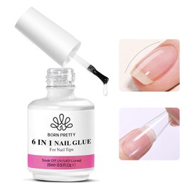 Born Pretty Nail Glue for Tips, 6 in 1 Gel Nail Extension Gel,Blooming Gel,Base Gel Top Coat,Builder and Strengthener Gel for Nail Art Design