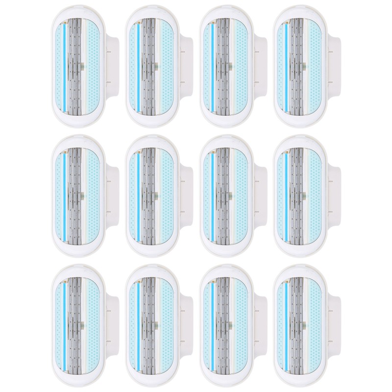 12Pcs Women's Razor Blade Refills 3 Blade Replacement Razor Blade
