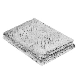 OHS Faux Fur Throw Two Tone, Winter Blanket Throws for Beds Sofas Couch Warm Ultra Soft Thick Fluffy Blanket Throws for Living Room Bedroom - Grey, 125 x 150cm