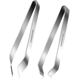 2 pcs Fish Bone Tweezers Set - Professional Stainless Steel Flat and Slant Pliers - Kitchen Tweezers - pin Bone Fish Tweezers, and Fish Bone Tweezers - Ideal for Cooking Salmon, Trout, and More