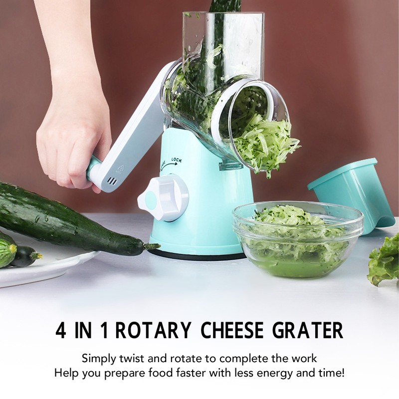 4 in 1 Rotary Cheese Grater Tabletop Drum Grater Manual