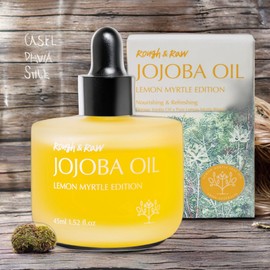 Rough & Row Facial Oil Olive Oil Organic Jojoba Oil Lemon Myrtle Edition Unrefined Cold Pressed Golden Face Oil 2 x 45ml / 러프앤로우 페이셜오일 올리브오일 유기농 호호바오일 레몬머틀 에디션 비정제 냉압착 골든 페이스오일 2개 45ml