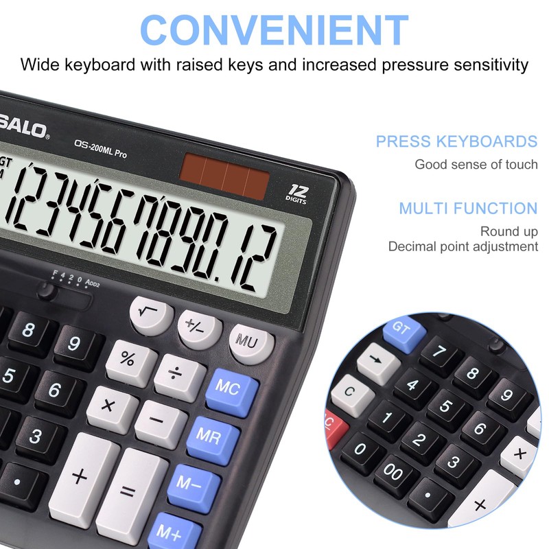 OSALO Calculator Large Buttons Extra Large Display 12 Digit Desk