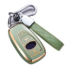 Cacacar for Subaru Forester Outback Key Fob Cover with Keychain, for Forester Outback BRZ Legacy CrossTrek Premium Soft TPU 360 Degree Protection Key Case Remote Key Holder (Size B-Green)