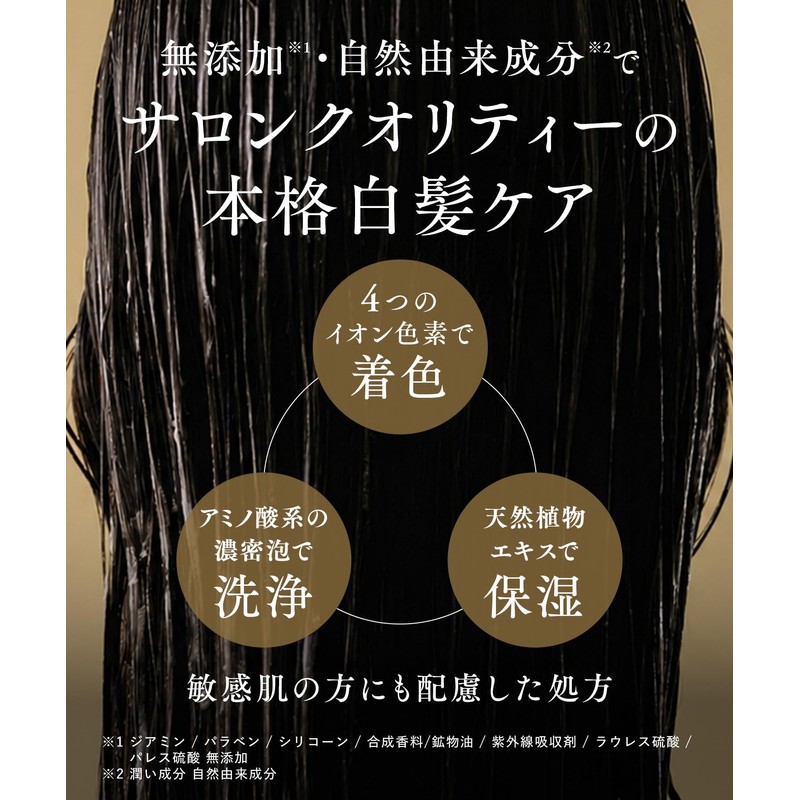 KIWABI Gray Hair Dyeing Shampoo Dark Brown 2-Piece Set Color