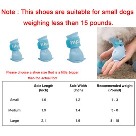 Yeduzyn 4Pcs Waterproof Dog Boots Dog Shoes for Snow and Rain Teddy Pomeranian Bichon Puppy (Blue, Small)