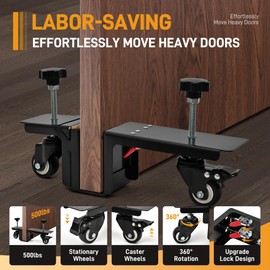 Heavy Series Black with Infinite Spacer- Door Installation Tool 2”to 1/4" Doors- Versatile Single Person Installation Tool for Heavy Pre-Hung, Slab, Front and Barn Doors