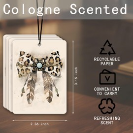 AgriFusion Tech Cowgirl Car Air Freshener 4 Pcs, Watercolor Bow Hat Boot Scented Hanging Decor for Women, Vehicles Home Ranch, Western Boho Mirror Gift