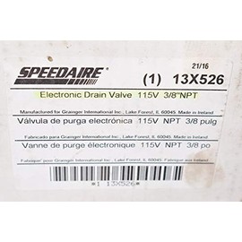 Speedaire, 13X526, Auto Drain Valve, 100-120V, 3/8 In.