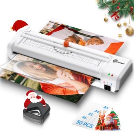 Buyounger Laminator Machine, A3 Laminator Machine with 30 Laminating Sheets, 13 Inch Laminating Machine with Built-in Paper Cutter & Corner Rounder, Thermal and Cold 11X17 for Home School Office
